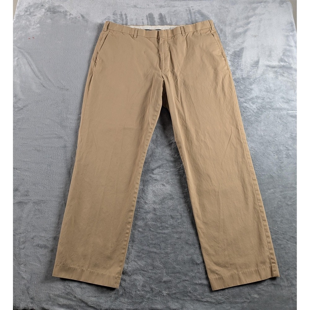 J Crew Ludlow Pants Men 38x29 Beige Crespi Italian Cotton Dress Classic Trousers